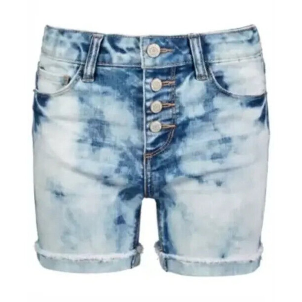 Imperial Star Big Girls Cloudy-Wash Denim Shorts Size 16